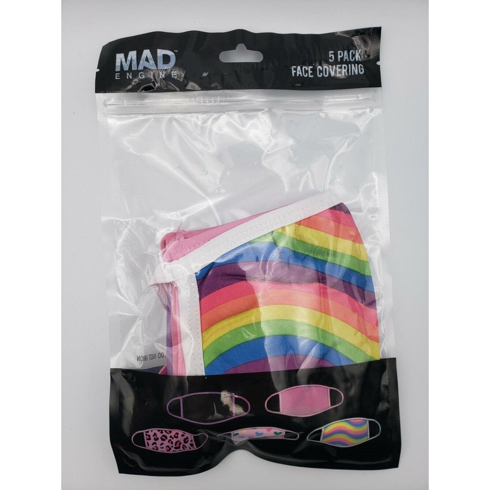 90's Pink Patterns Multi 5 Pack Adult Face Masks